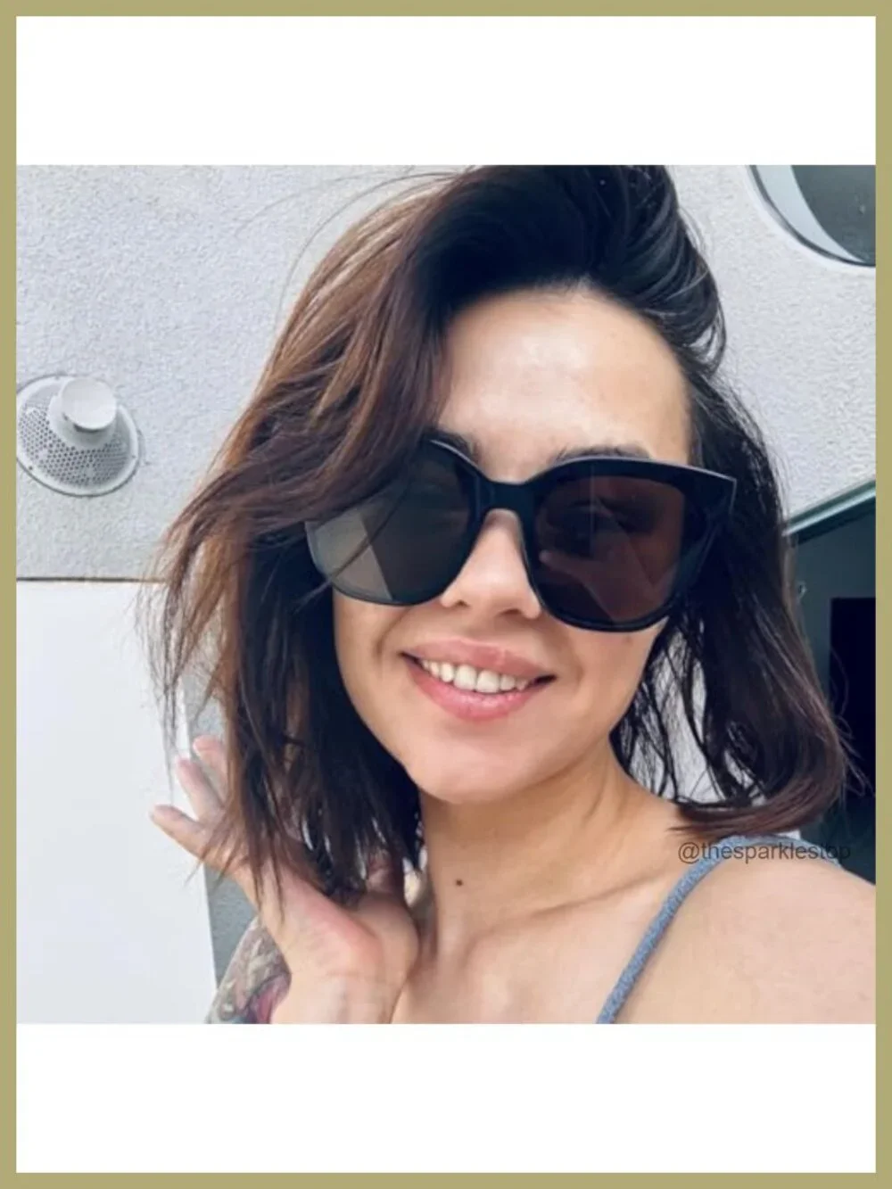 Oversized Square Sunglasses Women UV Protection Acetate Frame Trendy Shades